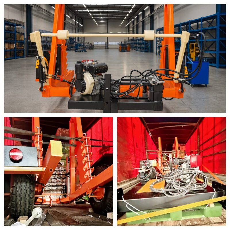 8 Ton Full Hydraulic Cable Drum Trailer manufactured in Türkiye, now supporting energy infrastructure works in Greece.